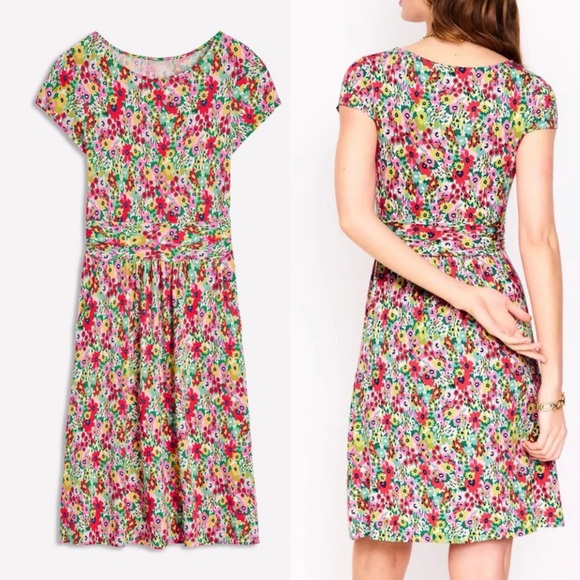 Boden Amelie Jersey Dress Floral Preppy Coastal Beach - Picture 3 of 14